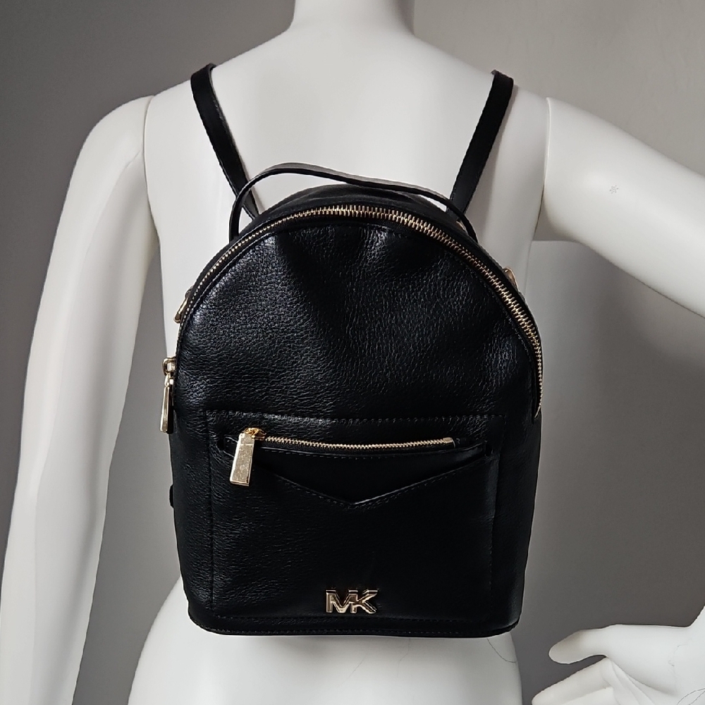 Michael Kors Black Backpack with Gold Accents
